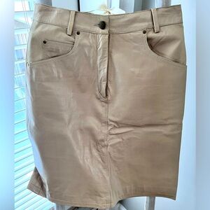 WOMENS TAN LEATHER SKIRT ….